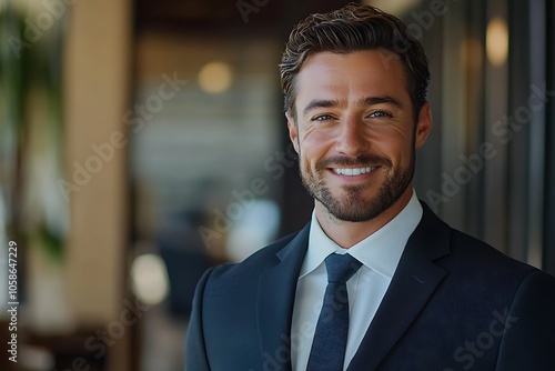 Confident Businessman in Suit Smiling at Camera2 photo