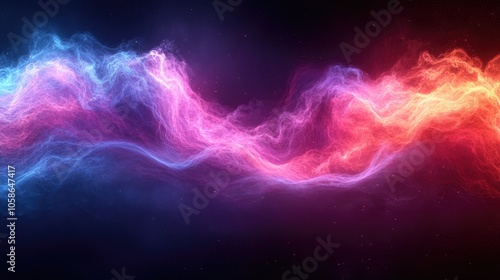 A Captivating Display of Neon Wave Lights in Vibrant Pink, Purple, and Blue Flowing Across a Dark Background, Ideal for Futuristic Designs, Tech-Themed Projects, and Music Promotions