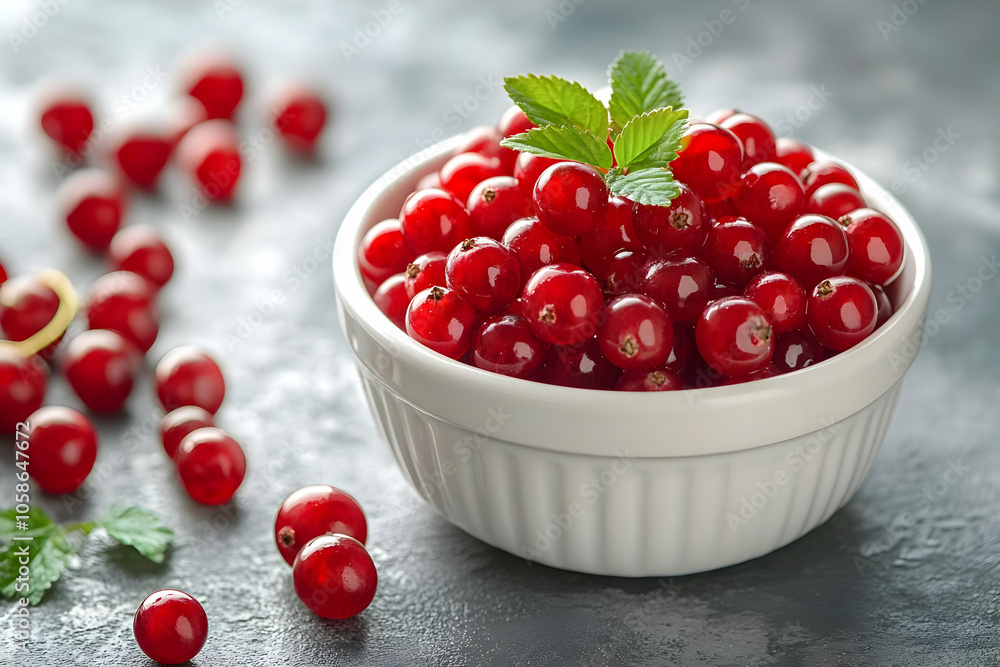 Red Currants Photo - Bowl of Fresh Red Currants with Leaves Red Currants Photo - Bowl of Fresh Red Currants with Leaves