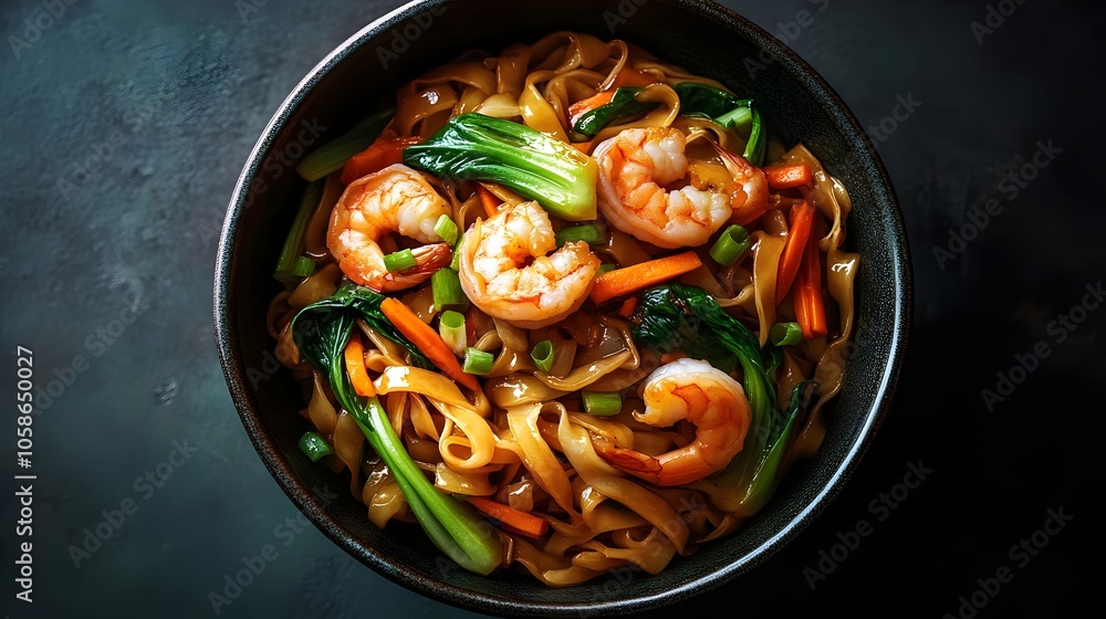 Mee Katang Noodles with Gravy and Shrimp (Cambodian Cuisine) Mee Katang Noodles with Gravy and Shrimp (Cambodian Cuisine)