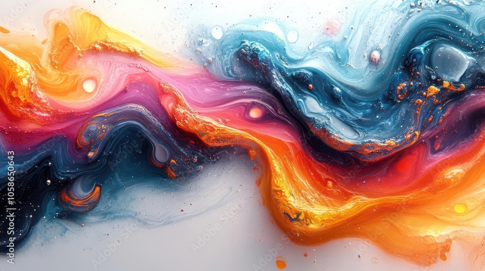 colorful liquid paint flowing in curved motions across a white background, creating a vibrant and dynamic visual experience. the vivid colors blend seamlessly, evoking a sense of creativity and energy colorful liquid paint flowing in curved motions across a white background, creating a vibrant and dynamic visual experience. the vivid colors blend seamlessly, evoking a sense of creativity and energy