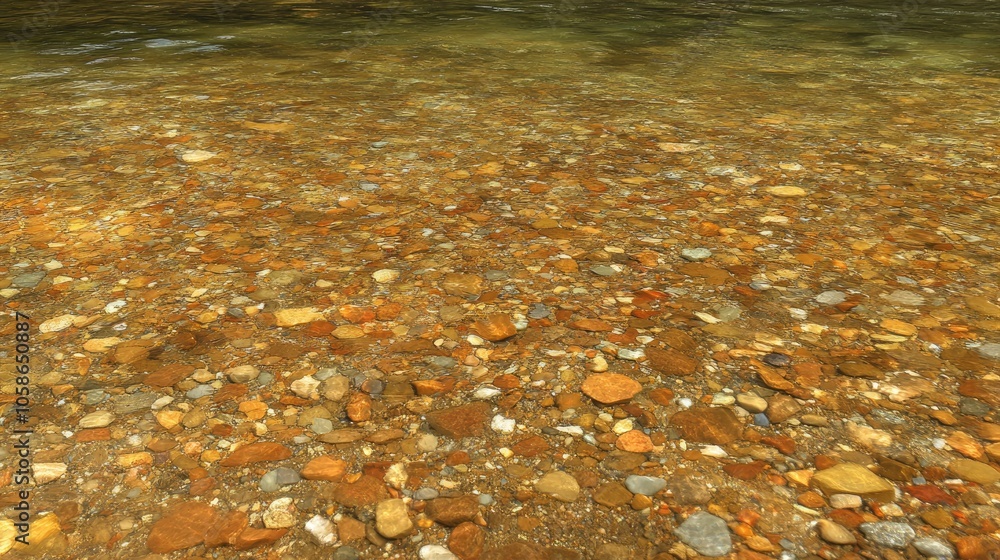 Clear Shallow Water Over Smooth River Stones Clear Shallow Water Over Smooth River Stones