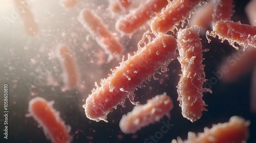 Scientific Illustration of Mycobacterium Tuberculosis Bacteria in Detailed View