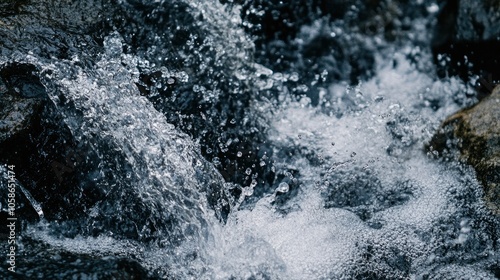 Wallpaper Mural Close-up of Fresh Water Cascading Over Rocks Torontodigital.ca