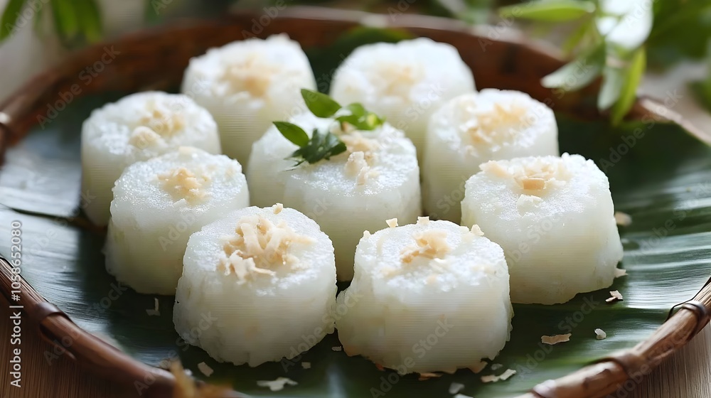 Soft and Chewy Nom Akor Cambodian Steamed Rice Cakes with Coconut (Cambodian Cuisine) Soft and Chewy Nom Akor Cambodian Steamed Rice Cakes with Coconut (Cambodian Cuisine)