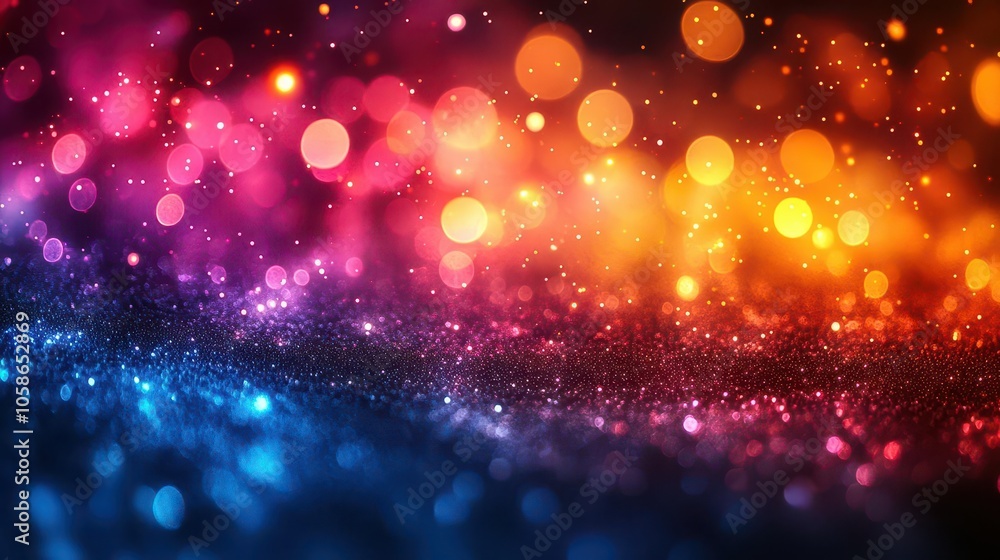 Obraz premium colorful spotlights illuminating a vibrant concert scene, creating an abstract background filled with dynamic lighting and energy. the vivid colors enhance the lively atmosphere of musical performance
