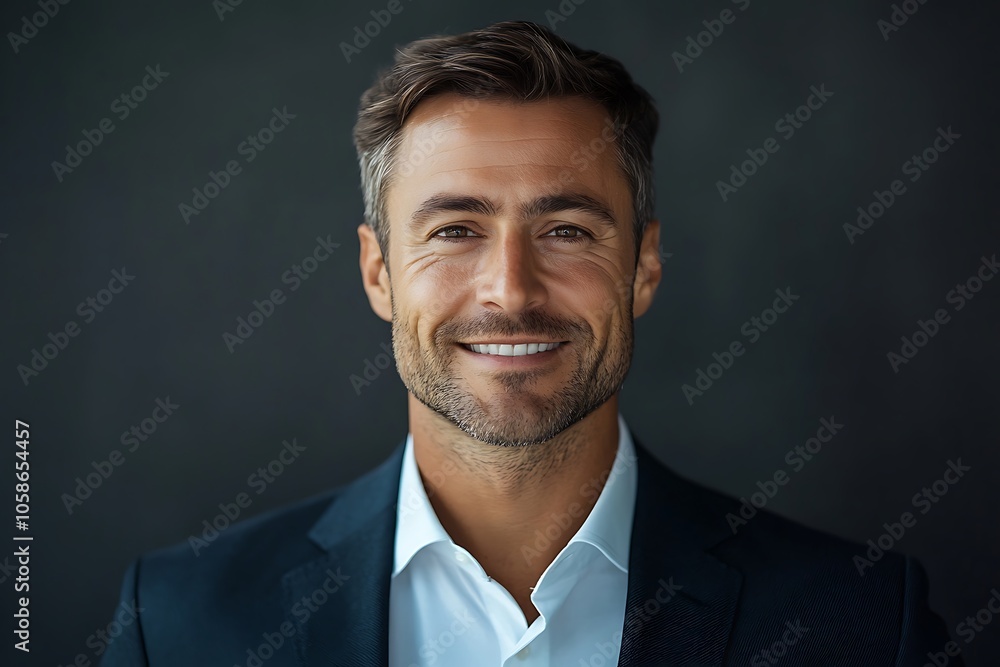 Confident Businessman in Suit with Friendly Smile Portrait Confident Businessman in Suit with Friendly Smile Portrait