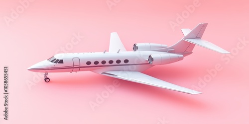 Wallpaper Mural Airplane isolated on solid background, ideal for use in designs and aviation marketing. Torontodigital.ca