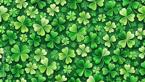 seamless St. Patrick background tile with shamrock panoramic