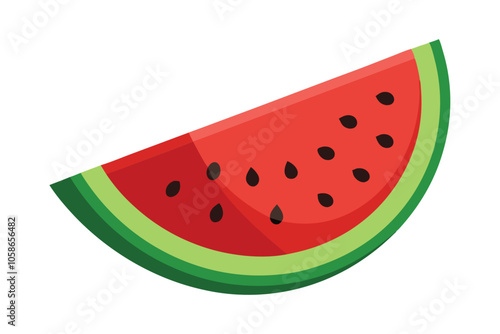 Watermelon Fruit Vector Illustration: Juicy and Vibrant Summer Icon for Fresh, Organic, and Tasty Design