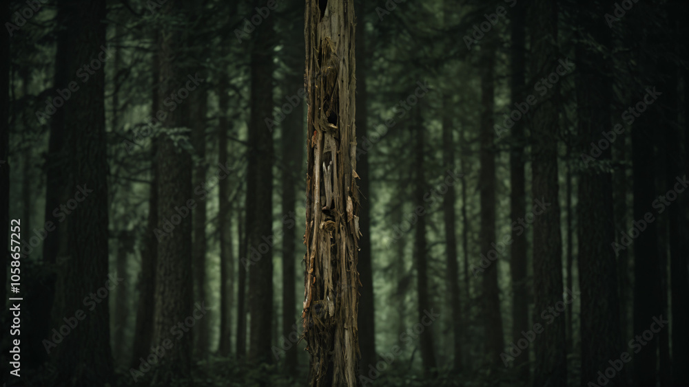 Fototapeta premium dark forest with a dead tree