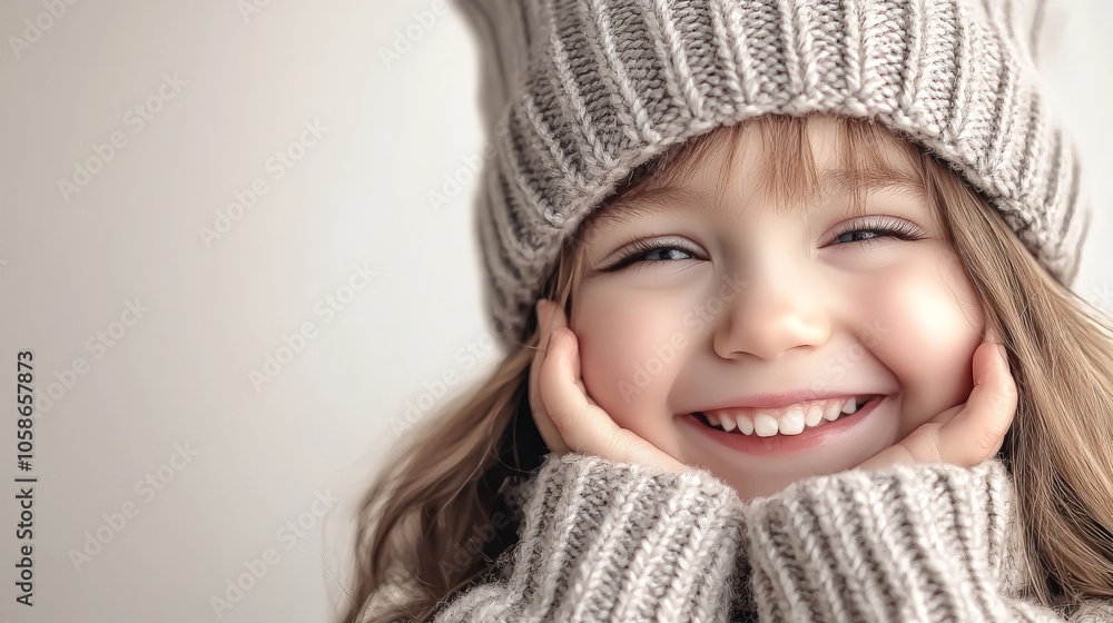 portrait of a cheerful little girl in winter cloths portrait of a cheerful little girl in winter cloths