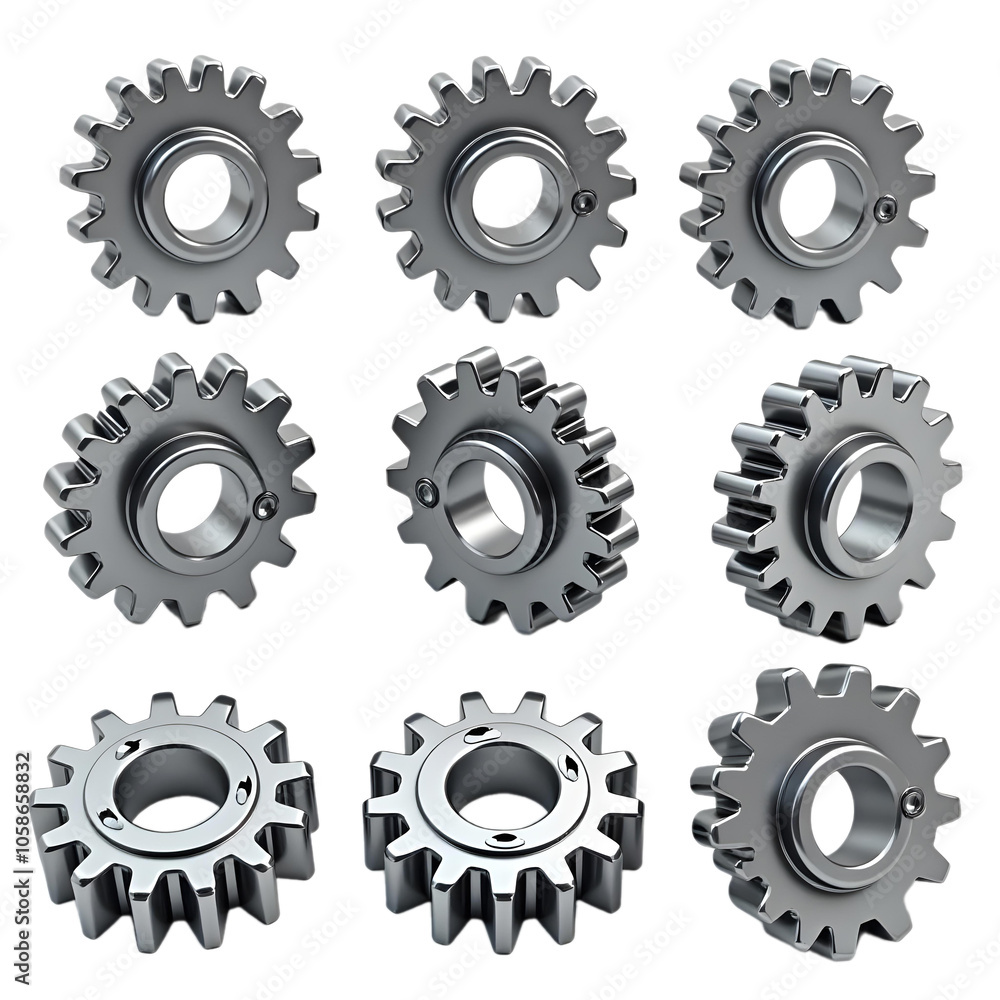 3D Render of Metallic Gears – High Quality Industrial Gear Set 3D Render of Metallic Gears – High Quality Industrial Gear Set