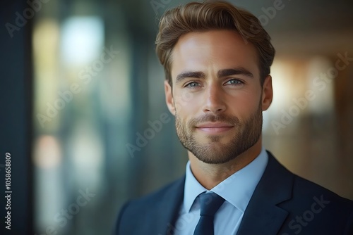 Confident Businessman in Suit, Ready to Lead