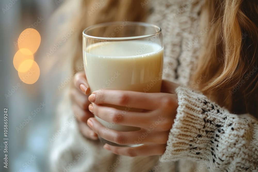 lactose intolerance concept. Woman holding a glass of milk and having a stomachache, Generative AI lactose intolerance concept. Woman holding a glass of milk and having a stomachache, Generative AI