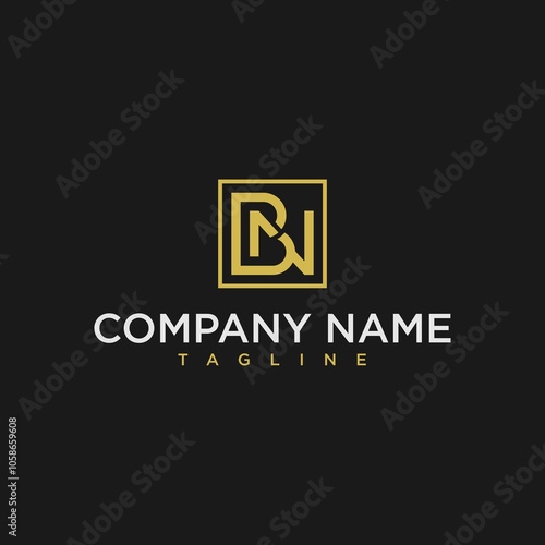 bn or nb luxury initial square logo design inspiration