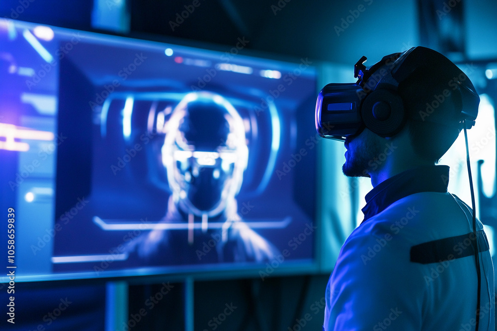 Virtual reality experience with user and digital display Virtual reality experience with user and digital display