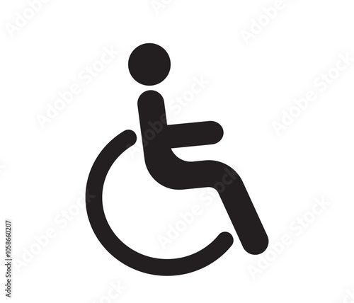 Useful icons for disabled persons. Disabled person icon set.	