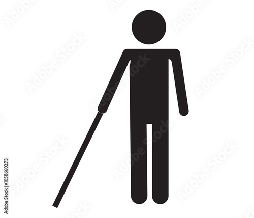 Useful icons for disabled persons. Disabled person icon set.	