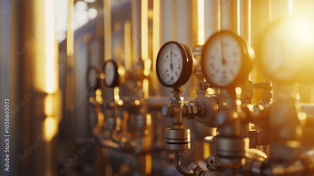 Industrial Gauges at Sunset Industrial Gauges at Sunset