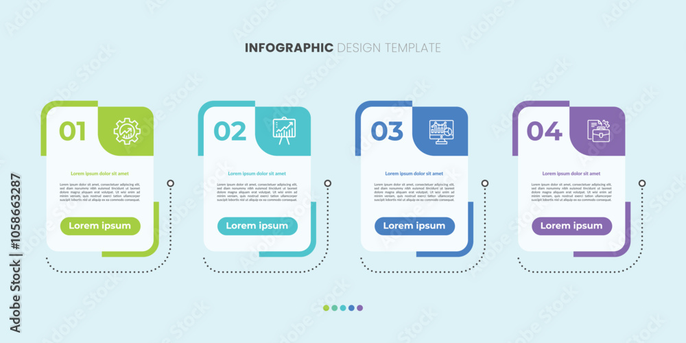 Infographic 4 Step timeline journey, calendar Flat simple infographics design template. presentation graph Infographic 4 Step timeline journey, calendar Flat simple infographics design template. presentation graph