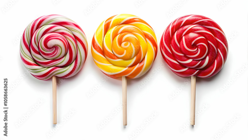 A Colorful Lollipop on a White Background