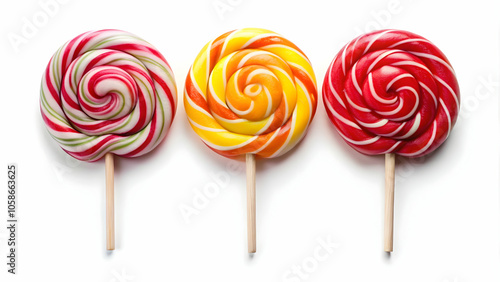 A Colorful Lollipop on a White Background