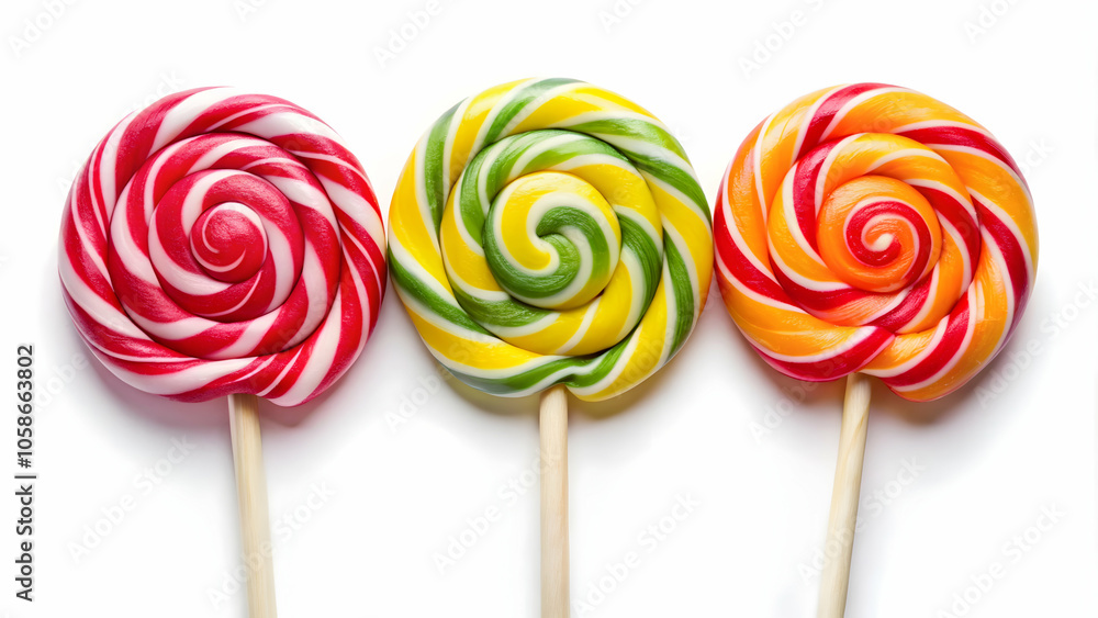 A Colorful Lollipop on a White Background A Colorful Lollipop on a White Background