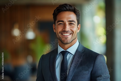 Confident Businessman Portrait - Smiling in Suit and Tie