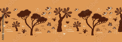 Safari Landscape Border Pattern