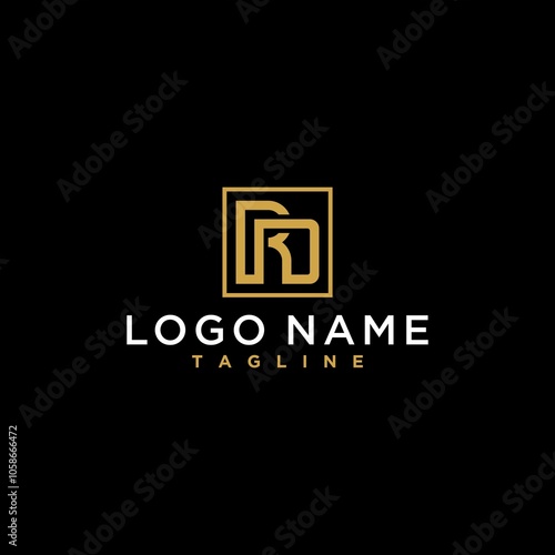 letter rd or dr luxury abstract initial square logo design inspiration photo