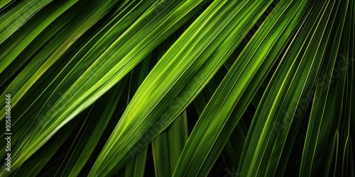 Lush tropical green leaves on plant. Natural organic background for stock photos.