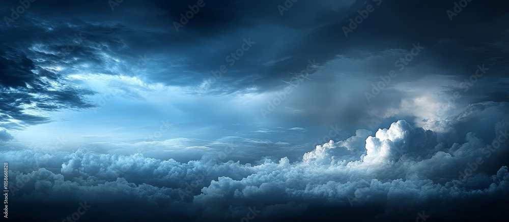 Obraz premium Contrasting Sky with Dark and White Clouds