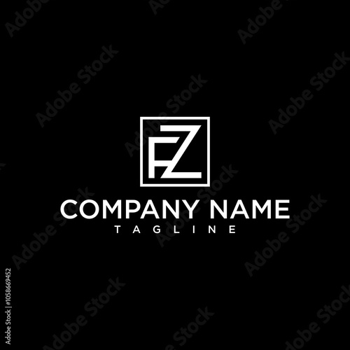 fz or zf luxury abstract initial square logo design inspiration