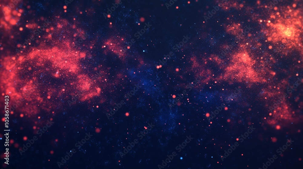 Red and blue nebula, a stunning celestial display of stars, gas, dust in the vast cosmos perfect for space art design Red and blue nebula, a stunning celestial display of stars, gas, dust in the vast cosmos perfect for space art design