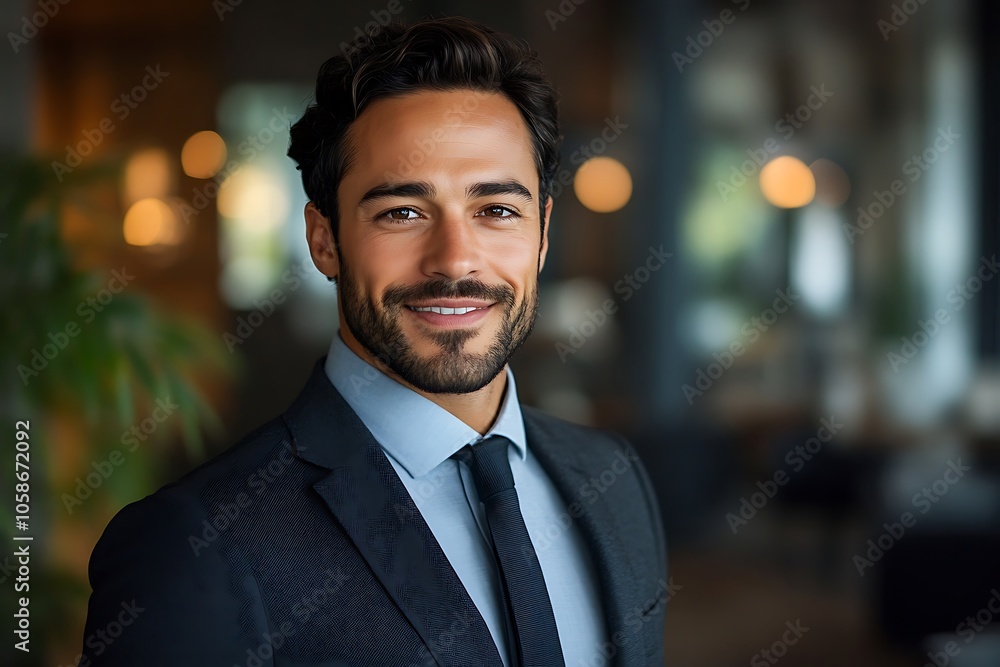 Confident Businessman Smiling in Suit and Tie Headshot Confident Businessman Smiling in Suit and Tie Headshot