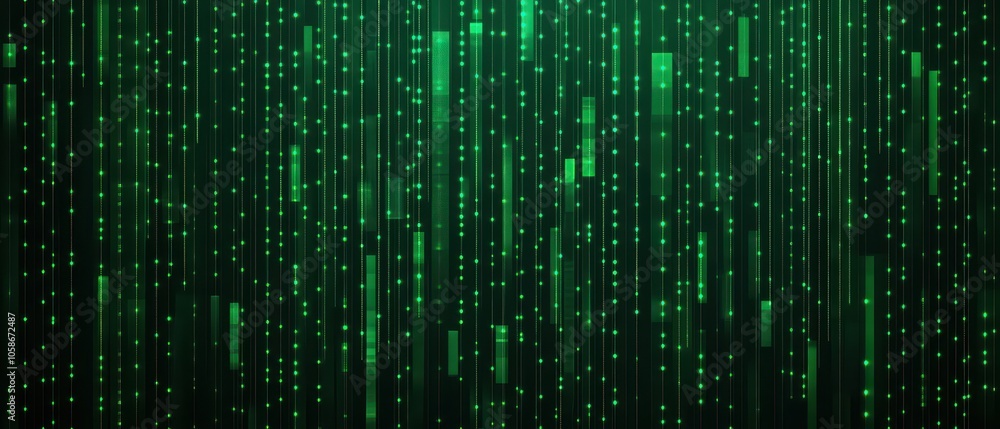 Abstract Green Lines and Dots on a Black Background, Creating a Digital and Futuristic Aesthetic Abstract Green Lines and Dots on a Black Background, Creating a Digital and Futuristic Aesthetic