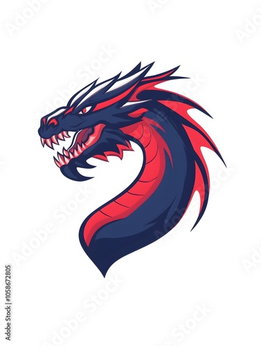 Simple Fantasy Dragon Emblem icon logo Symbol