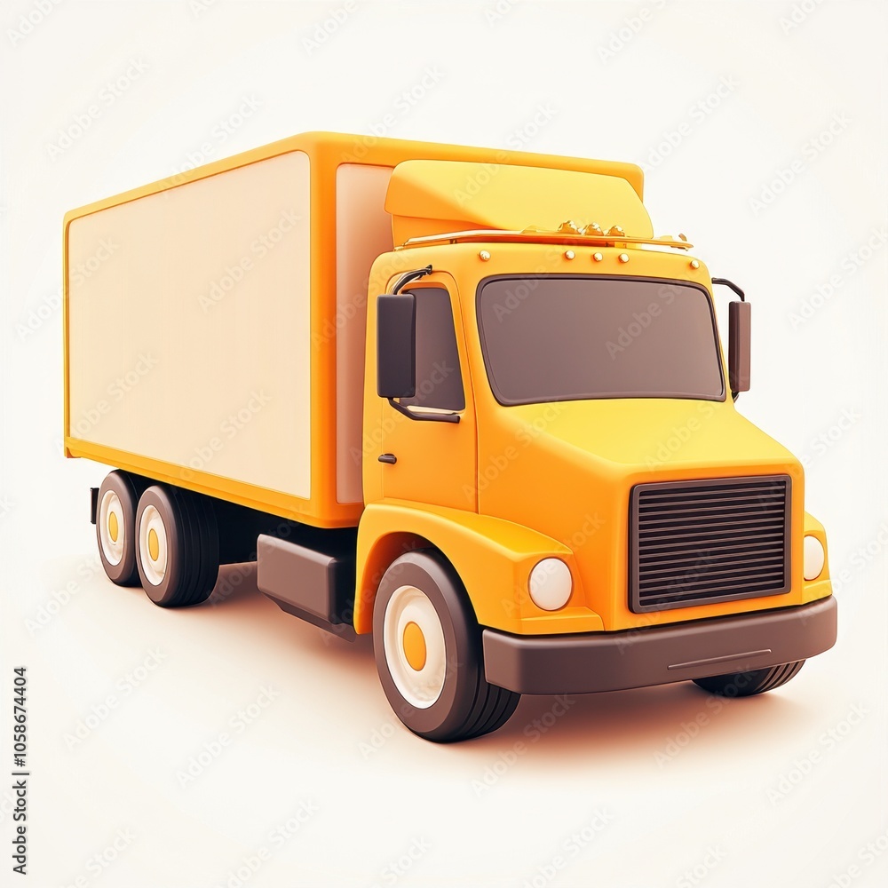 Vibrant Yellow Delivery Truck: A Symbol of Efficiency and Transport Vibrant Yellow Delivery Truck: A Symbol of Efficiency and Transport