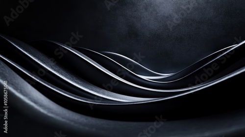 Abstract Black and White Curved Lines