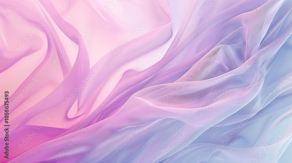 Fototapeta premium Abstract photo with a pastel purple-pink-blue gradient, featuring smooth lines and a Pantone color background.