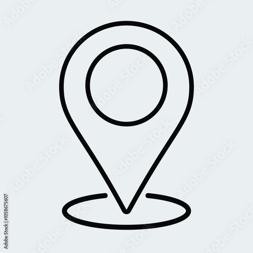 Location pin icon. Travel navigation pointer symbol