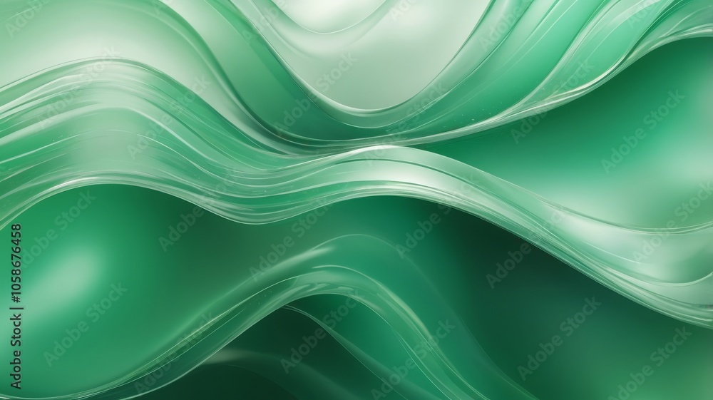 Flowing green glass background Flowing green glass background