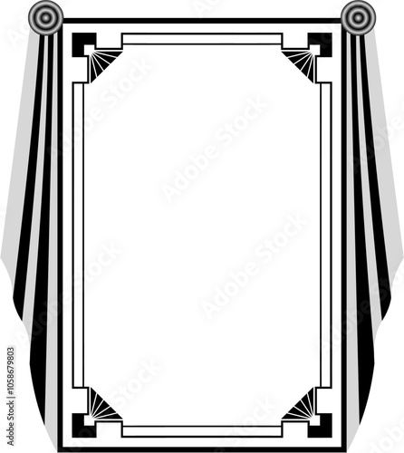 Art Deco frame on white background