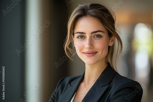 Confident Businesswoman Headshot - Professional, Positive, and Inspiring