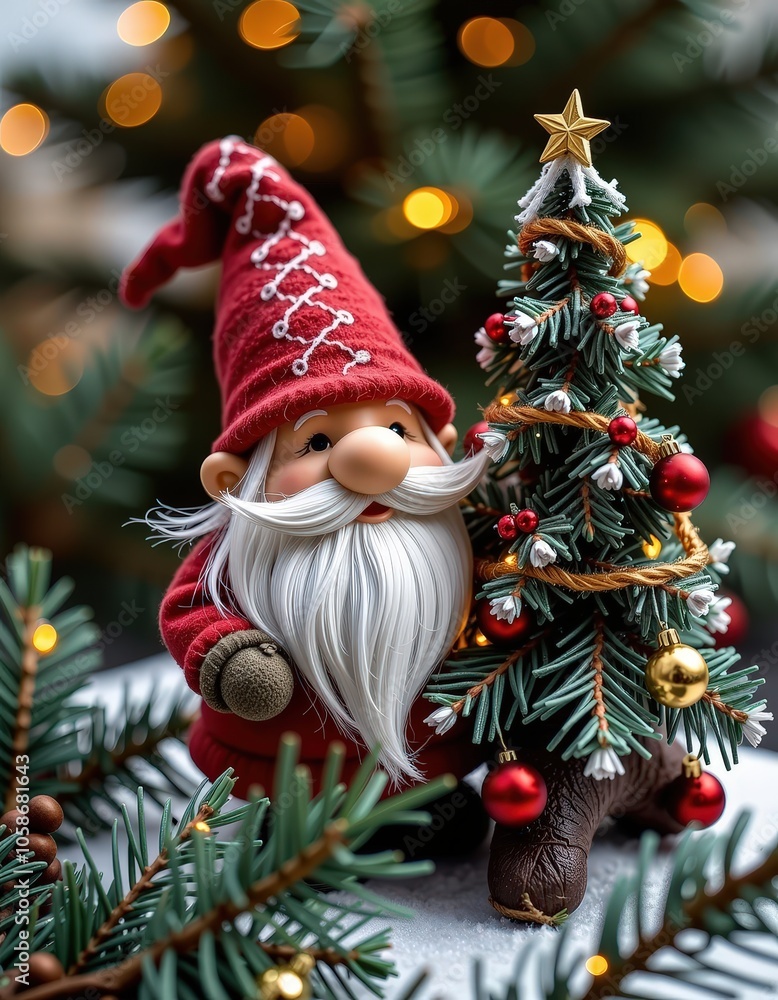 Obraz premium santa claus on christmas tree