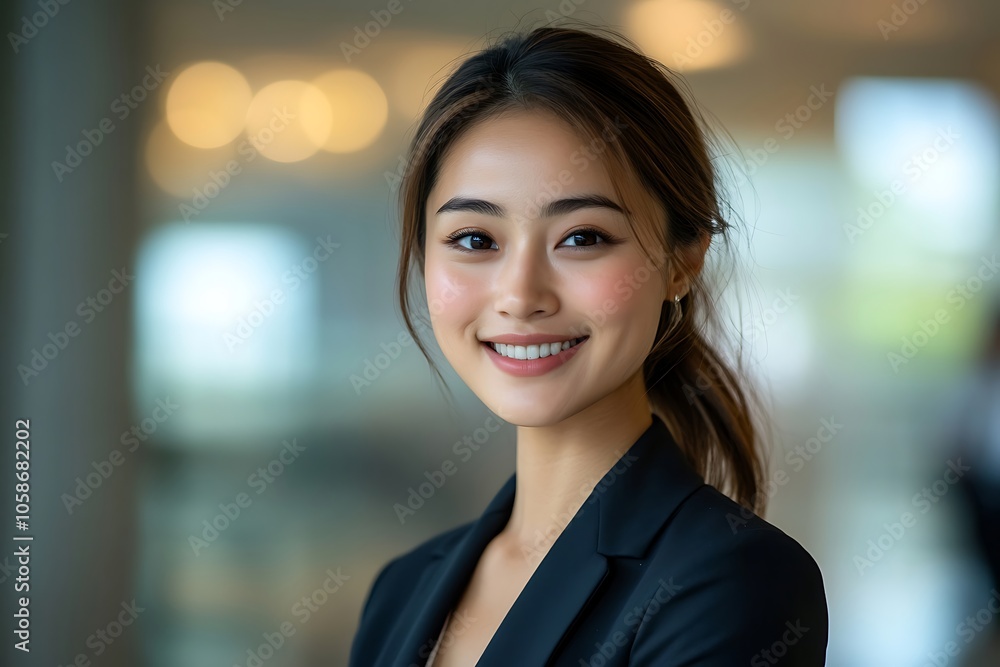 Confident Businesswoman Headshot Smiling Professional in Office Attire. Confident Businesswoman Headshot Smiling Professional in Office Attire.
