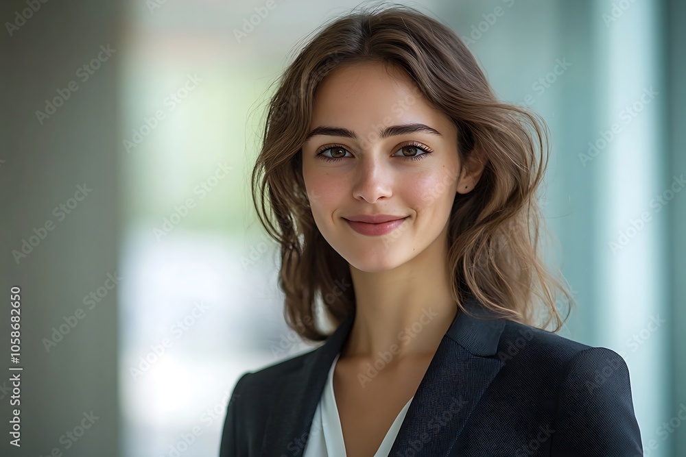 Confident Businesswoman Headshot with Light Background Confident Businesswoman Headshot with Light Background