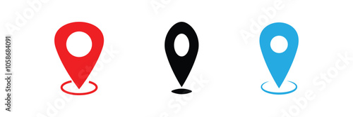 Set of location pin icons. location pin place marker. Location icon. Map marker pointer icon set. Modern map markers. Eps 10.