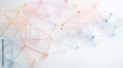 Abstract Geometric Network with Soft Pastel Colors
